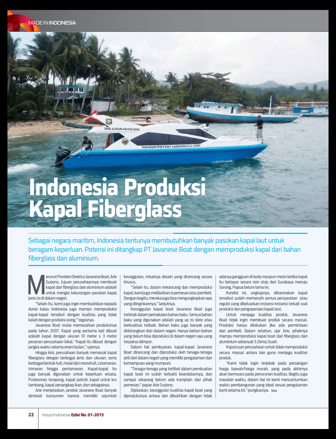 KAPAL FIBER BUATAN INDONESIA Javanese Boat Product