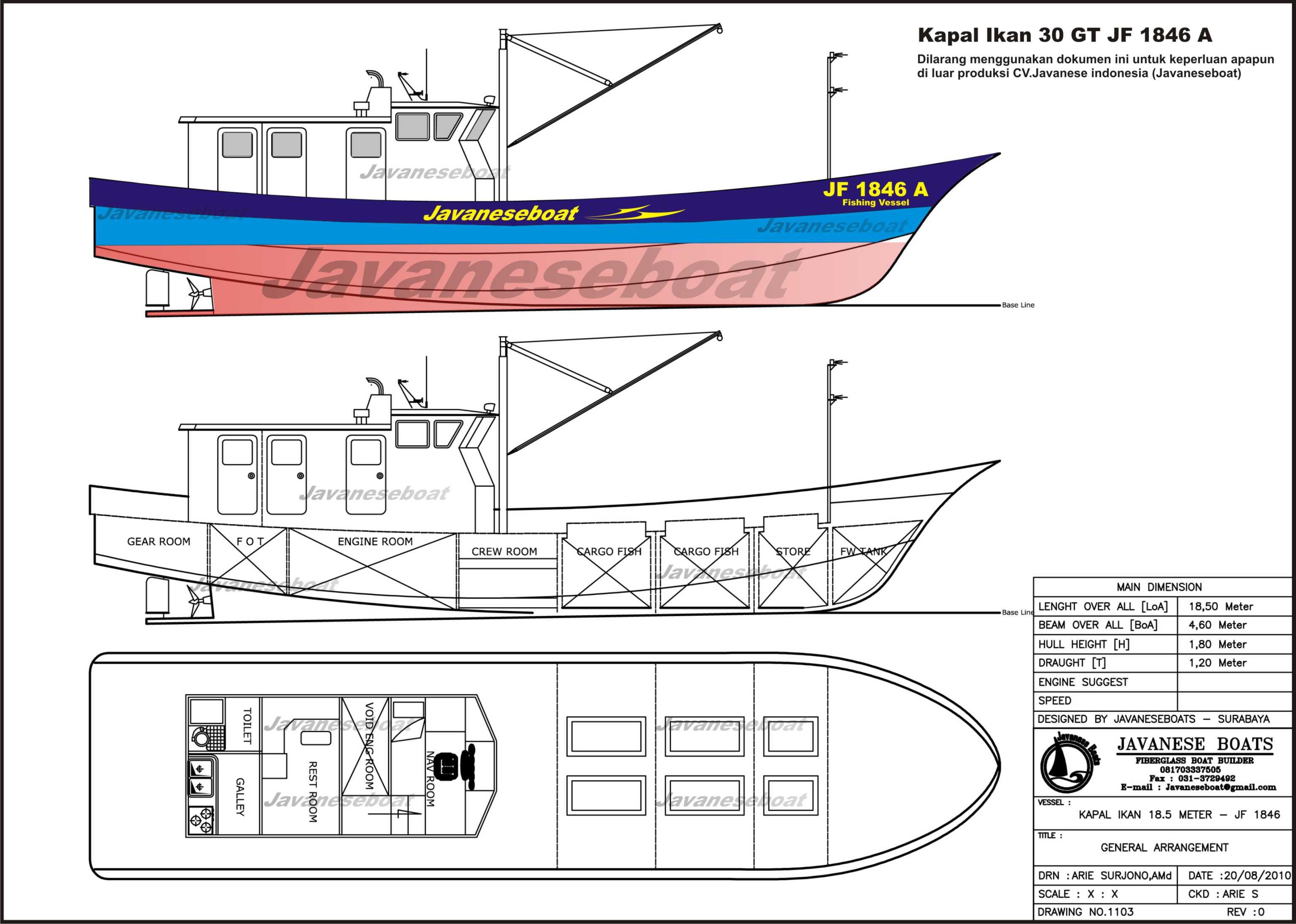 KAPAL FIBER BUATAN INDONESIA Kapal Ikan 30 GT